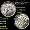 1943D Australia 3 Pence (Threepence) Silver KM# 37 Grades GEM Unc