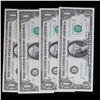 Image 2 : 4x Consecutive 1969D $1 Federal Reserve Notes (Philadelphia, PA), All CU Grades CU