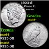 Image 1 : 1923-d Peace Dollar $1 Grades Select+ Unc