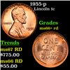 1955-p Lincoln Cent 1c Grades GEM++ RD