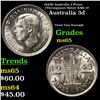 1943D Australia 3 Pence (Threepence) Silver KM# 37 Grades GEM Unc