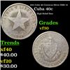 1915 Cuba 40 Centavos Silver KM# 14 Grades vf++