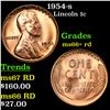 1954-s Lincoln Cent 1c Grades GEM++ RD
