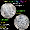 ***Auction Highlight*** 1921-d Morgan Dollar $1 Graded ms65+ BY SEGS (fc)