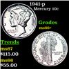 Image 1 : 1941-p Mercury Dime 10c Grades GEM++ Unc