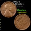 1910-s Lincoln Cent 1c Grades vg details