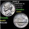 Image 1 : 1942-p Jefferson Nickel 5c Grades Choice+ Unc