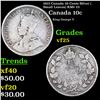1913 Canada 10 Cents Silver (Small Leaves) KM# 23 Grades vf+
