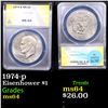 ANACS 1974-p Eisenhower Dollar $1 Graded ms64 By ANACS