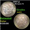 Image 1 : 1887-p Morgan Dollar $1 Grades Choice Unc