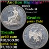 Image 1 : Proof ***Auction Highlight*** 1880 Trade Dollar $1 Graded pr64+ CAM BY SEGS (fc)