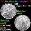 Image 1 : ***Auction Highlight*** 1818 Capped Bust Half Dollar 50c Graded ms63 BY SEGS (fc)
