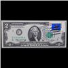 Image 2 : 1976 $2 Federal Reserve Note 1st Day of Issue, with Stamp Grades Gem CU