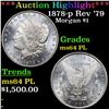 Image 1 : ***Auction Highlight*** 1878-p Rev '79 Morgan Dollar $1 Graded Choice Unc PL BY USCG (fc)