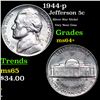Image 1 : 1944-p Jefferson Nickel 5c Grades Choice+ Unc