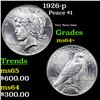 Image 1 : 1926-p Peace Dollar $1 Grades Choice+ Unc