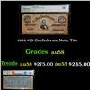 Image 1 : 1864 $50 Confederate Note, T66 Graded au58 By legacy