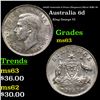 1943D Australia 6 Pence (Sixpence) Silver KM# 38 Grades Select Unc