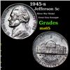 1945-s Jefferson Nickel 5c Grades GEM Unc
