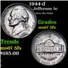 1944-d Jefferson Nickel 5c Grades GEM++ 5fs