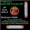 Image 1 : Shotgun Lincoln 1c roll, 1981-d 50 pcs Bank Wrapper.