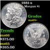 Image 1 : 1881-s Morgan Dollar $1 Grades GEM+ Unc