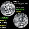 Image 1 : 1943-s Washington Quarter 25c Grades GEM Unc
