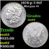 Image 1 : 1878-p 7/8tf Morgan Dollar $1 Grades Select Unc