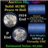 ***Auction Highlight*** AU/BU Slider Chemical Bank Shotgun Peace $1 Roll 1924 & P Ends Virtually UNC