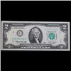 Image 2 : 1976 $2 Federal Reserve Note 1st Day of Issue, with July 4th Stamp Grades Select CU