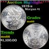 ***Auction Highlight*** 1878-s Morgan Dollar $1 Graded ms66 BY SEGS (fc)