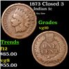 Image 1 : 1873 Closed 3 Indian Cent 1c Grades vg+