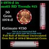 Image 1 : Shotgun Lincoln 1c roll, 1974-d 50 pcs Bank Wrapper.