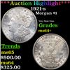 Image 1 : ***Auction Highlight*** 1921-s Morgan Dollar $1 Graded ms64+ BY SEGS (fc)
