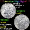 Image 1 : ***Auction Highlight*** 1901-p Morgan Dollar $1 Graded Select+ Unc BY USCG (fc)