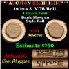 Image 1 : ***Auction Highlight*** Lincoln Wheat cent 1c orig Brandt McDonalds roll, 1909-s end, VDB other end 