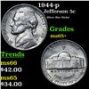 Image 1 : 1944-p Jefferson Nickel 5c Grades GEM+ Unc