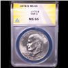 Image 3 : ANACS 1976-p Type 1 Eisenhower Dollar $1 Graded ms65 By ANACS
