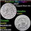 Image 1 : ***Auction Highlight*** 1827 Capped Bust Dime 10c Grades Select+ Unc By SEGS (fc)