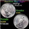 Image 1 : ***Auction Highlight*** 1922-p Peace Dollar $1 Graded ms66 By SEGS (fc)