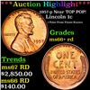 Image 1 : ***Auction Highlight*** 1957-p Lincoln Cent Near TOP POP! 1c Graded ms66+ rd By SEGS (fc)