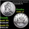 Image 1 : 1965 Small Beads, Pointed 5 Canada Dollar $1 Grades GEM++ PL