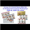 Image 1 : Group of 2 United States Mint Set in Original Government Packaging! From 1989-1990 with 20 Coins Ins