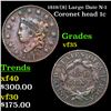 Image 1 : 1819/(8) Large Date N-1 Coronet Head Large Cent 1c Grades vf++