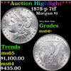 Image 1 : ***Auction Highlight*** 1878-p 7tf Morgan Dollar $1 Graded ms64+ BY SEGS (fc)