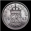 Image 3 : 1943 Great Britain 6 Pence (Sixpence) Silver KM# 852 Grades Choice+ Unc