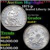 Image 1 : ***Auction Highlight*** 1871-p Seated Half Dollar 50c Graded ms64+ By SEGS (fc)