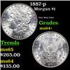 Image 1 : 1887-p Morgan Dollar $1 Grades Choice+ Unc