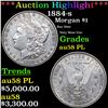 Image 1 : ***Auction Highlight*** 1884-s Morgan Dollar $1 Graded Choice AU/BU Slider PL BY USCG (fc)