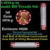Image 1 : Shotgun Lincoln 1c roll, 1974-p 50 pcs Bank Wrapper.